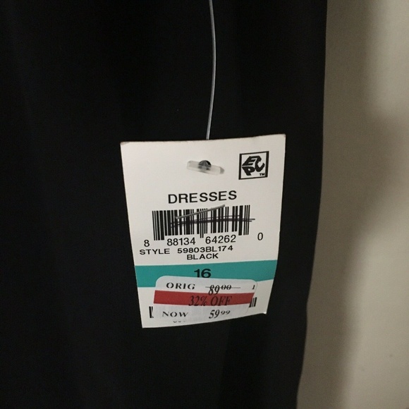 Style & Co flowing BLACK DRESS. Misses 16. NWT - Picture 2 of 7